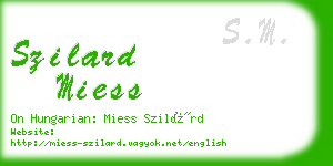 szilard miess business card